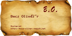 Becz Olivér névjegykártya