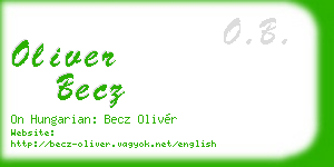 oliver becz business card