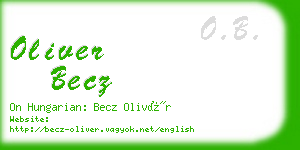 oliver becz business card